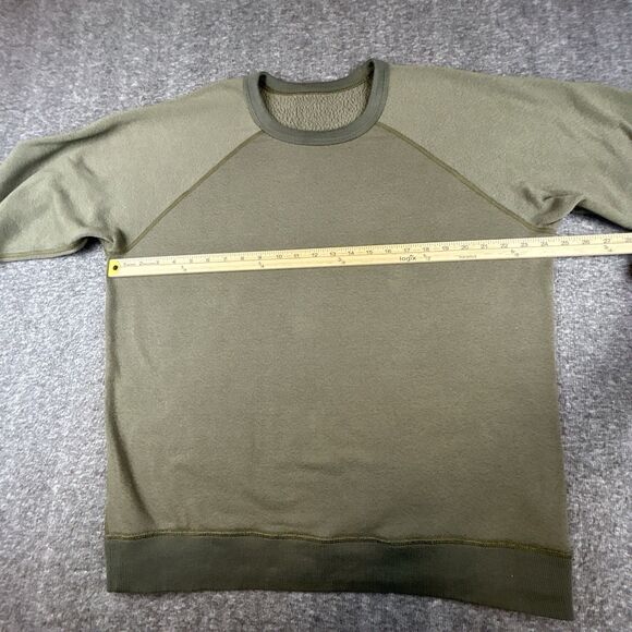 Patagonia Reversible Shearling Crew Pullover Sweatshirt Mens Sz L Olive Green - Picture 3 of 6